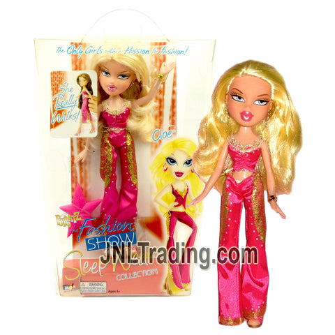 MGA Entertainment Bratz The Fashion Show Sleep Wear Collection Series 10 Inch Doll - CLOE in Pink Pajama with Earrings, Bracelet and Hairbrush