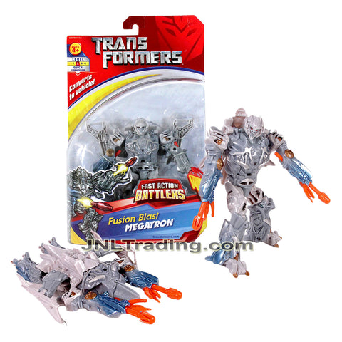 Year 2007 Transformer Fast Action Battlers Series 6 Inch Tall Figure - Decepticon Fusion Blast MEGATRON with Double Fusion Blast (Cybertron Jet)