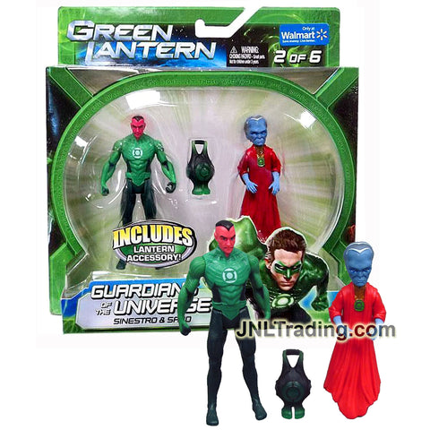 Year 2010 Movie Series Green Lantern Guardian of the Universe 2 Pack 4 Inch Tall Action Figure Set #2 - SINESTRO and SAYD with Lantern