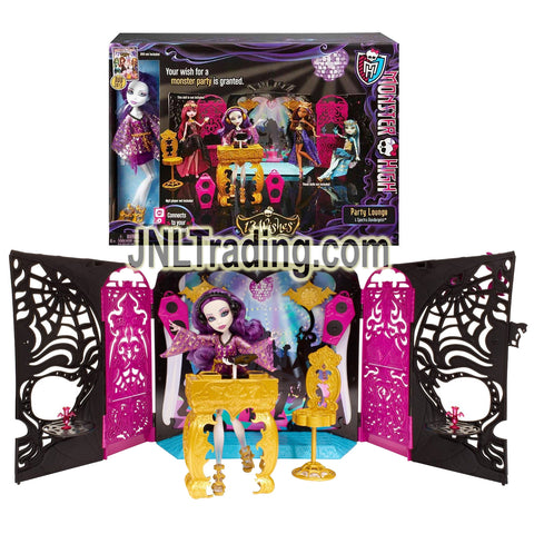 Year 2013 Monster High 13 Wishes Series 11 Inch Doll Set - PARTY LOUNGE with DJ Table, MP3 Connector with Built In Speaker and Spectra Vondergeist