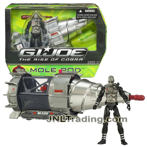 Year 2009 G.I. JOE Movie The Rise of Cobra Series 8 Inch Long Vehicle Set - MOLE POD with Opening Cockpit, 1 Missile and TERRA-VIPER Figure