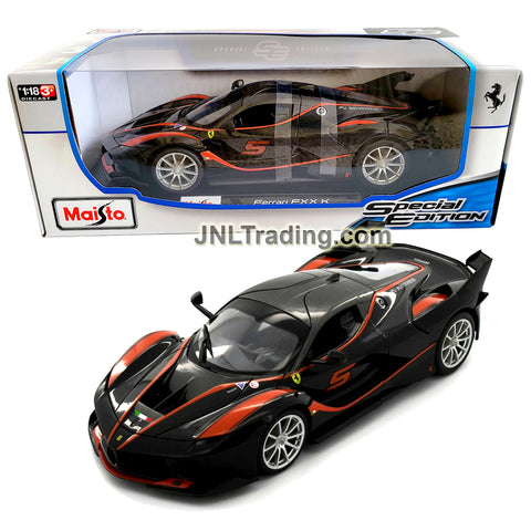 Maisto Special Edition Series 1:18 Scale Die Cast Car Set - Black Hybrid Sports Car FERRARI FXX K with Display Base