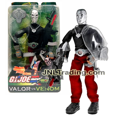 Year 2003 GI JOE Real American Hero Valor vs Venom Series 12 Inch Figure - DESTRO with Machine Gun, Cobra Medallion, Shield and Knife
