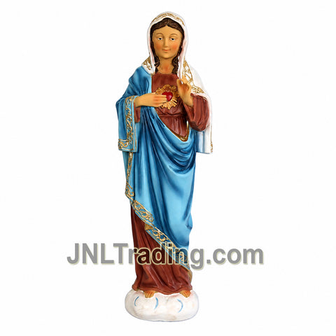 Turtle King 16 Inch Sacred Heart of Mary Statue Catholic Virgin Mary Religious Figurine Hand-Painted Home Altar Church Decor