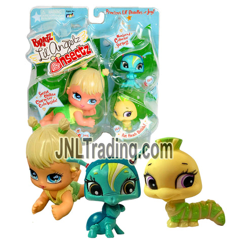 MGA Entertainment Bratz Lil Angelz Insectz Series 4 Inch Doll with 2 Pets Set - CLOE (#345), Yellow Caterpillar (#352) and Green Ant (#359)
