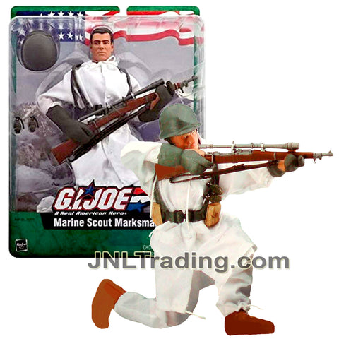 Year 2004 GI JOE A Real American Hero Series 12 Inch Figure - MARINE SCOUT MARKSMAN with Overwhite Parka, Rifle, Grenades, Canteen and Mission Card