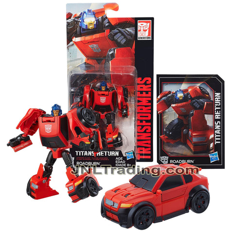Year 2016 Transformers Generations Titans Return Legends Class 4 Inch Tall Robot Figure - ROADBURN with Collector Card (Compact Car)