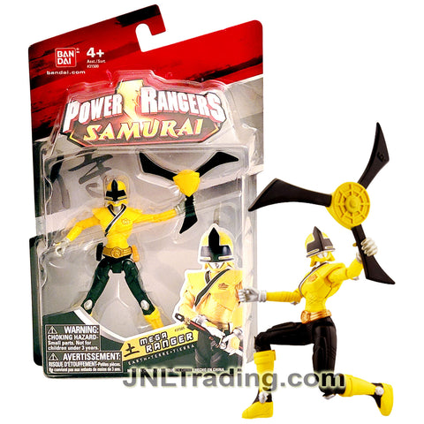 Year 2011 Power Rangers Samurai Series 4 Inch Tall Action Figure - Yellow Earth Mega Ranger with Sword and Yellow Shuriken aka Earth Slicer