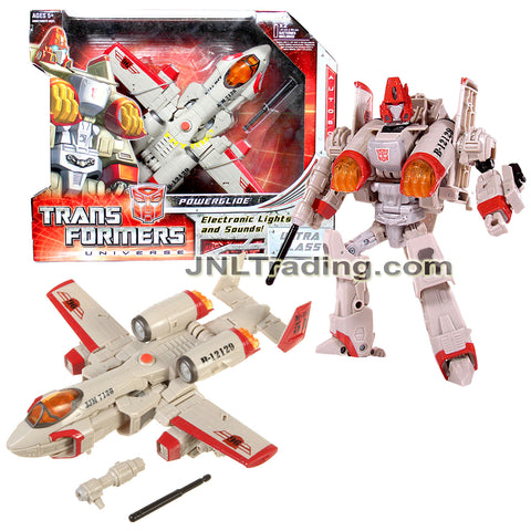 Year 2008 Transformers Universe Series Ultra Class 9 Inch Tall Electronic Figure - Autobot POWERGLIDE with Lights and Sounds (Fighter Jet)