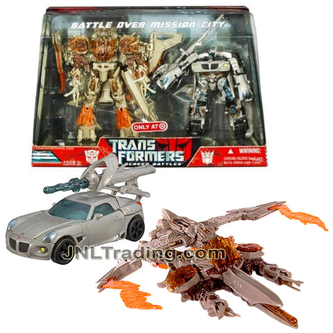 Year 2008 Transformers Movie SCREEN BATTLES Series Figure Set - BATTLE OVER MISSION CITY with Voyager MEGATRON and Deluxe FINAL BATTLE JAZZ