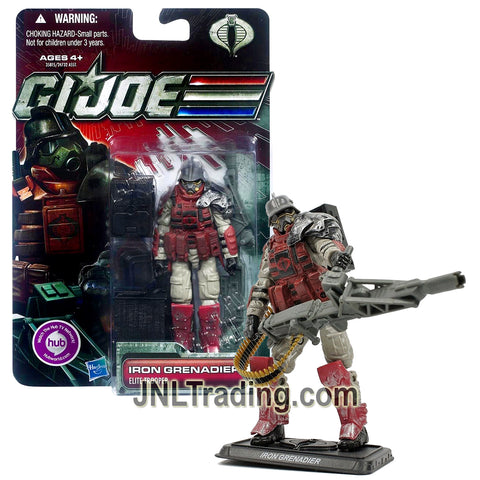 Year 2011 GI JOE A Real American Hero 30th Anniversary 4 Inch Figure - Elite Trooper IRON GRENADIER with Assault Cannon, Ammo Chain and Display Base
