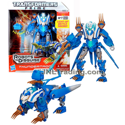 Year 2012 Transformers RID Prime Series Voyager Class 7 Inch Tall Figure - Star Seeker THUNDERTRON with Snap-On Claw/Battle Sword (Lion)