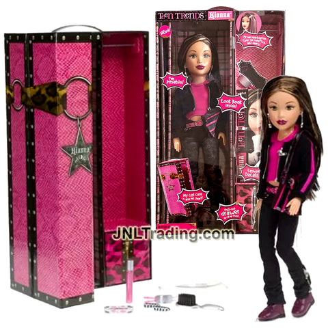 Year 2005 Teen Trends Series 17 Inch Posable Doll - KIANNA with Closet, Bag, Barrettes and Hairbrush