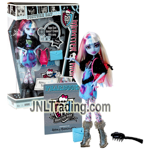 Year 2012 Monster High Picture Day Series 11 Inch Doll Set - ABBEY BOMINABLE with Backpack, Folder, Fearbook, Hairbrush and Doll Stand
