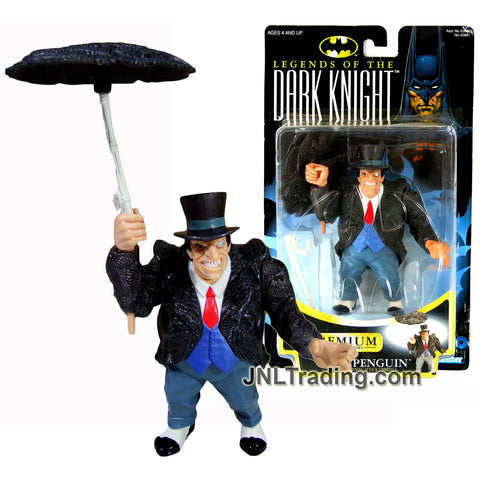 Year 1997 DC Comics Legends of the Dark Knight Batman Premium Collector 6 Inch Tall Figure - THE PENGUIN with Spinning Attack Umbrella