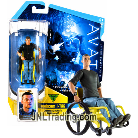 Year 2009 James Cameron’s Avatar Highly Articulated 4 Inch Action Figure - JAKE SULLY R2296 with Wheelchair and Level 1 Webcam i-TAG Accessory