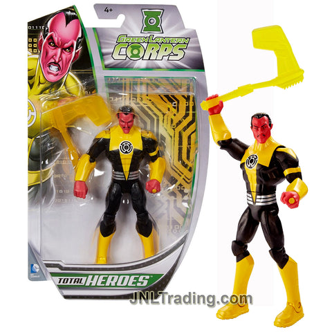 Year 2013 DC Comics Total Heroes  Green Lantern Corps Series 6-1/2 Inch Tall Action Figure - SINESTRO with Battle Axe