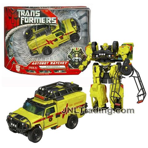 Year 2006 Transformers Movie Series Voyager Class 7 Inch Tall Figure - AUTOBOT RATCHET with Cannon, Hidden Axe and Roof Rack Shield (HUMMER H2)