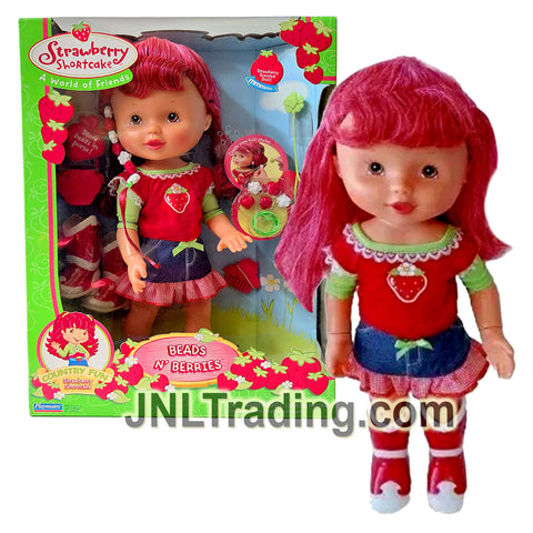 Year 2007 Strawberry Shortcake Play Date Pals 15 Inch Doll - BEADS N' BERRIES with Strawberry Scent Plus Comb and Purse