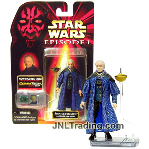 Year 1998 Star Wars The Phantom Menace Series 4 Inch Figure - SENATOR PALPATINE with Senate Cam Droid and CommTech Chip