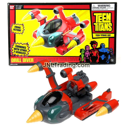 Year 2004 Teen Titans Vehicle Set - DRILL DIVER with Firing Action Feature (Compatible with Most 4" Teen Titans Figure, Figure Sold Separately)