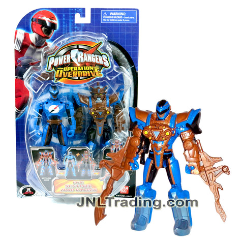 Year 2007 Power Rangers Operation Overdrive Series 6 Inch Tall Figure - BLUE SENTINEL ZORD RANGER with 3 Modes (Battlizer, Zord and Sword)
