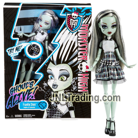 Year 2012 Monster High Ghoul's Alive! Series 11 Inch Electronic Doll - FRANKIE STEIN Daughter of Frankenstein with Sparking Body & Doll Stand