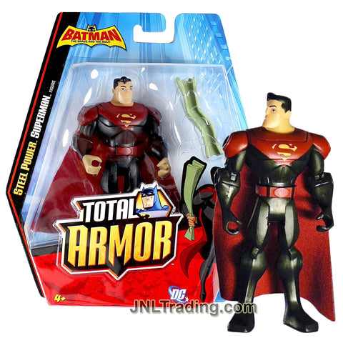 Year 2010 DC Batman The Brave and The Bold Total Armor Series 5 Inch Figure - STEEL POWER SUPERMAN V8405 with "Bent Steel Bar"