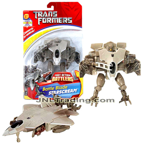 Year 2006 Transformer Fast Action Battlers Series 6 Inch Tall Figure - Battle Blade STARSCREAM with Snap Out Battle Blade (F-22 Raptor Fighter Jet)