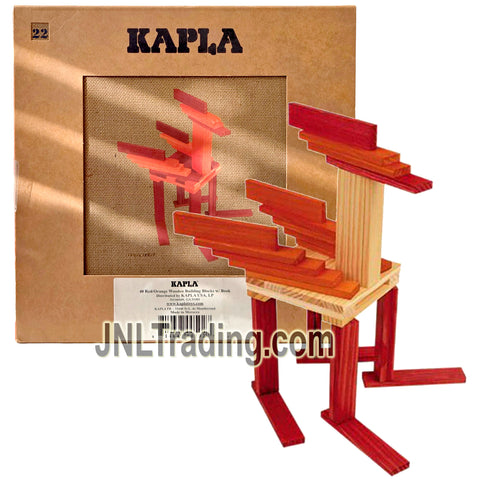 KAPLA 40 Pcs Red Orange Wooden Building Blocks with Book
