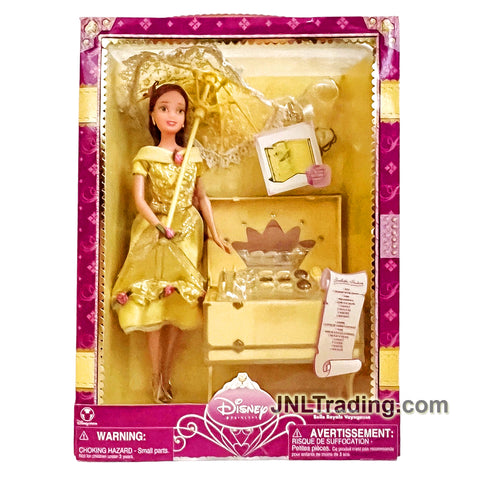 Disney Princess Royal Travels Series 12 Inch Doll - BELLE with Trunk/Vanity, Umbrella, Tiara and Necklace