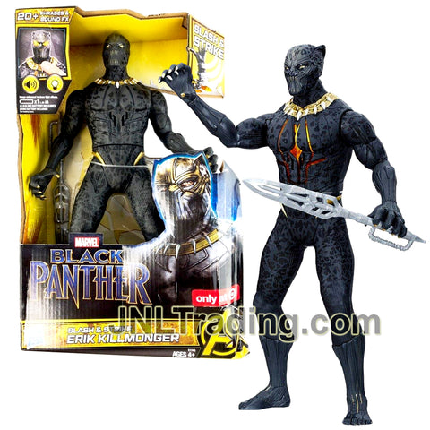 Year 2017 Marvel Black Panther Series 13 Inch Electronic Figure - Slash and Strike ERIK KILLMONGER with Light and Sound FX Plus Sword