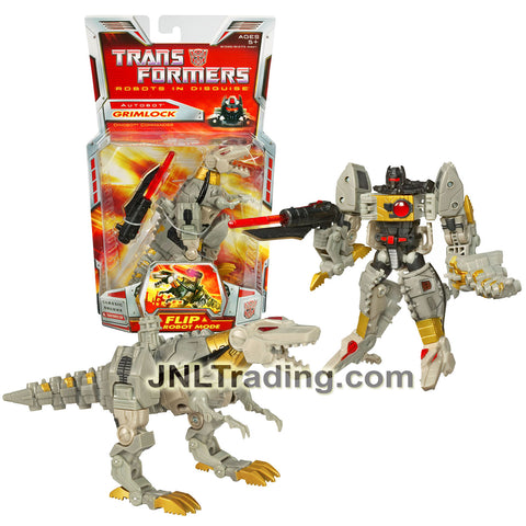 Year 2006 Transformers Classic Series 6 Inch Tall Deluxe Class Figure - Dinobot Commander GRIMLOCK with Blaster and Tail Whip (T-Rex)