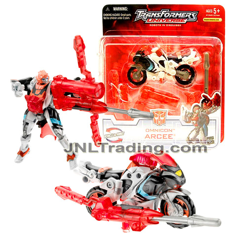 Year 2005 Transformers UNIVERSE Series Scout Class 4 Inch Tall Figure - OMNICON ARCEE with Energon Bow, Arrow and Energon Star (Motorcycle)