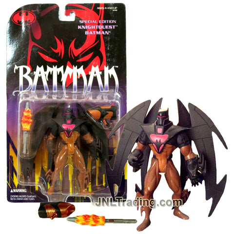 Year 1995 Batman Special Edition Series 5 Inch Tall Action Figure - KNIGHTQUEST BATMAN with Removable Wings, Fire Launcher and 1 Fire Missile