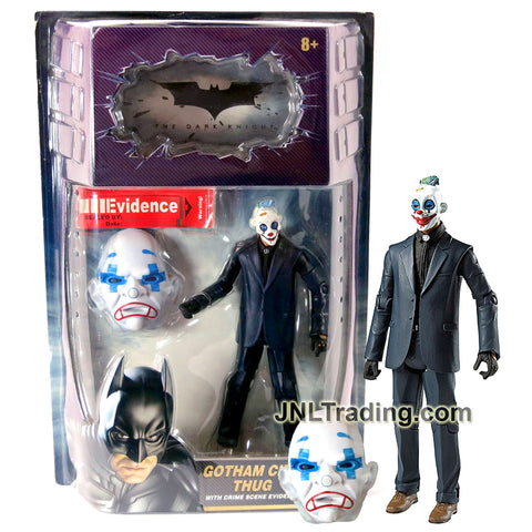 Year 2008 DC Comics Batman The Dark Knight 6 Inch Tall Figure - GOTHAM CITY THUG with Crime Scene Evidence Label and Mask of Angry Clown