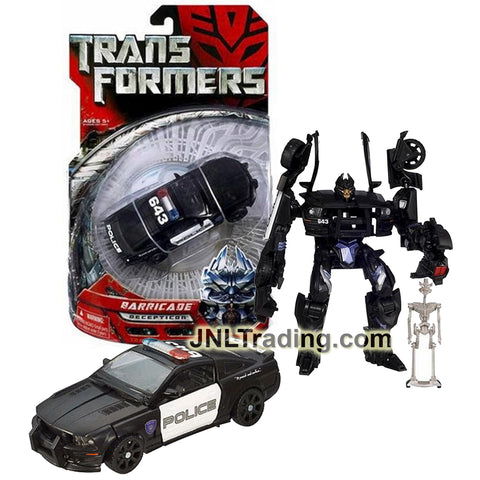 Year 2006 Transformers Movie Series Deluxe Class 6 Inch Tall Figure - BARRICADE with Decepticon Frenzy Mini Figure (Saleen S281 Police Car)