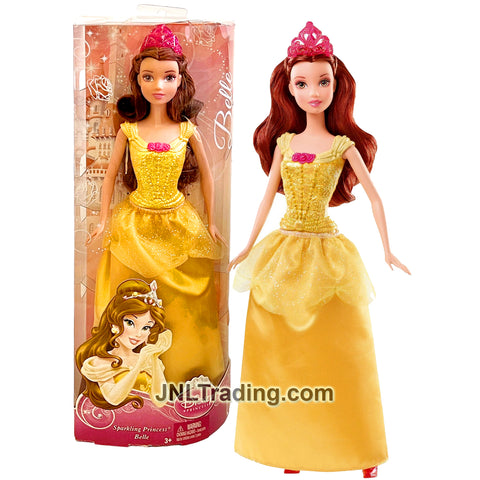 Year 2012 Disney Sparkling Princess Series 12 Inch Doll - Beauty and the Beast BELLE BBM23 with Tiara