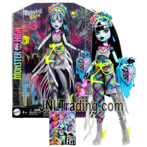 Year 2024 Monster High Monster Fest Series 11 Inch Doll Set - FRANKIE STEIN with Handbags, Poster, Electric Hotdog and Crackling Drink