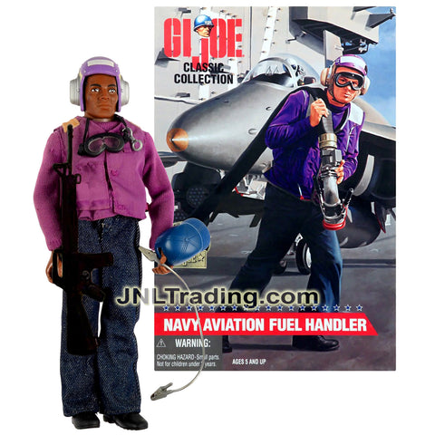 Year 1997 GI JOE Classic Collection 12 Inch Soldier Figure - African American NAVY AVIATION FUEL HANDLER with Ground Cable, Clasp and M-16 Rifle