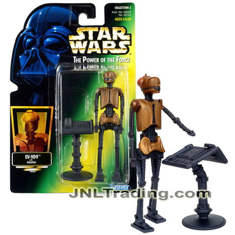 Year 1997 Star Wars Power of The Force Series 4.5 Inch Figure : Palace Droid Taskmaster EV-9D9 with Datapad