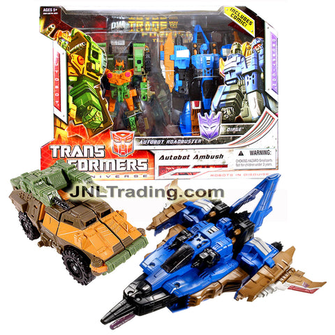 Year 2008 Transformers Universe G1 Series Exclusive 2 Pack Figure Set - AUTOBOT AMBUSH with Deluxe Class ROADBUSTER, Voyager Class DIRGE and Comic