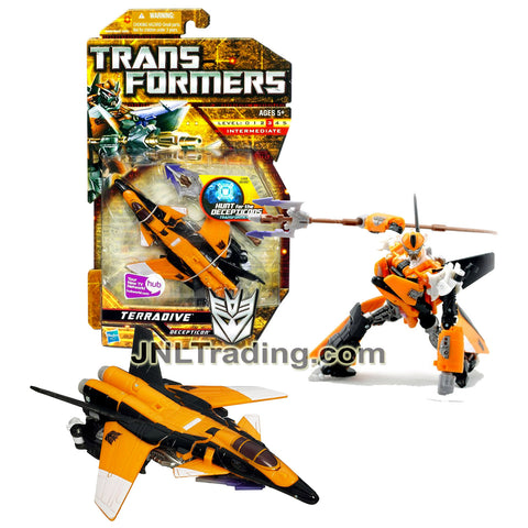 Year 2010 Transformers Hunt for the Decepticons Series Deluxe Class 6 Inch Figure - Decepticon TERRADIVE with Trident Spear (Sukhoi SU-47 Jet)