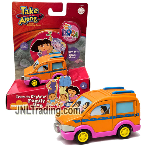 Year 2007 Learning Curve Take Along Nickelodeon Dora the Explorer Die-Cast Vehicle - Family Van with Sliding Door & Activity Card