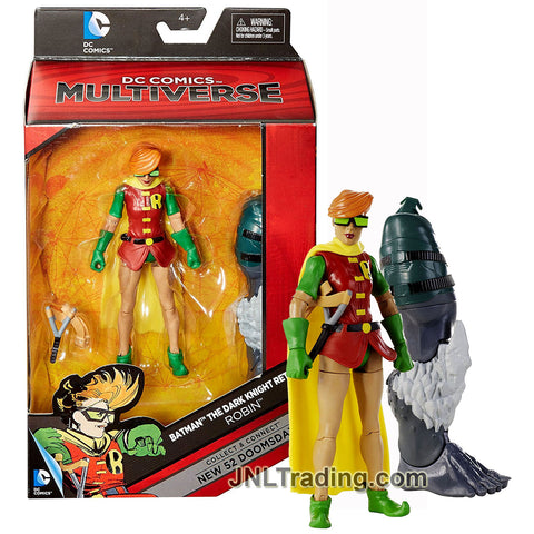Year 2016 DC Comics Multiverse Batman The Dark Knight Returns Series 5 Inch Tall Figure - ROBIN with Slingshot and New 52 Doomsday's Right Leg
