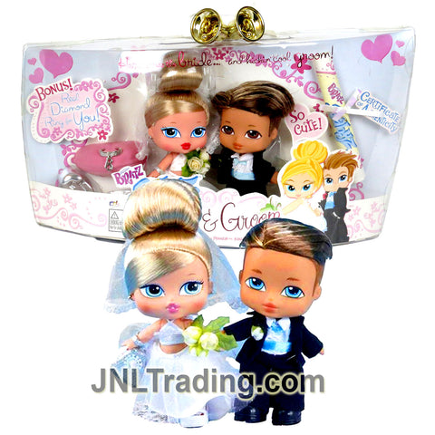 MGA Entertainment Bratz Babyz Series 2 Pack 5 Inch Doll Set - BRIDE and GROOM with Hairbrush, Certificate of Authenticity and Real Diamond Ring