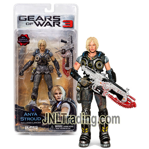 Year 2011 NECA Gears of War 3 Player Select  6-Inch Action Figure - ANYA STROUD with 30+ Points of Articulation and Lancer Rifle