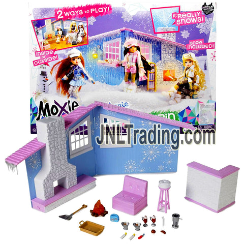 MGA Moxie Girlz MAGIC SNOW CABIN Playset with 2 Ways to Play (Outside or Inside)