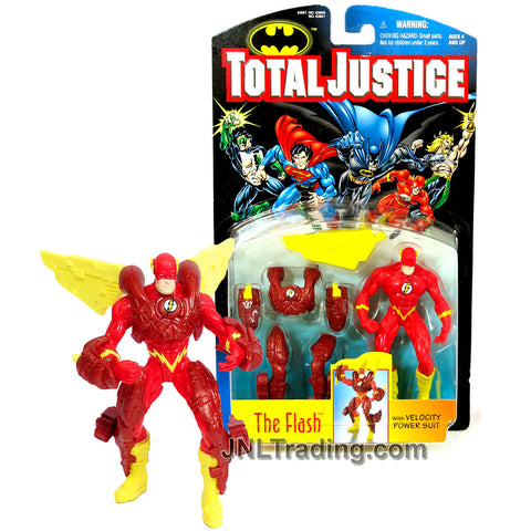 Year 1996 DC Comics Batman Total Justice Series 5 Inch Tall Action Figure - THE FLASH with Velocity Power Suit