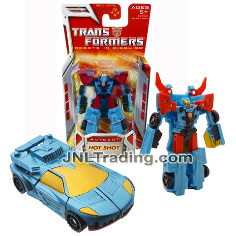 Year 2007 Transformers Classic Series Cybertron Collection Legends Class 3 Inch Tall Figure - Autobot HOT SHOT (Sports Car)